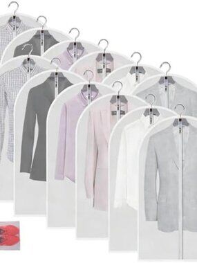 Garment Bags Clear PEVA Dress Cover Zipper Closet Storage Dustproof Travel